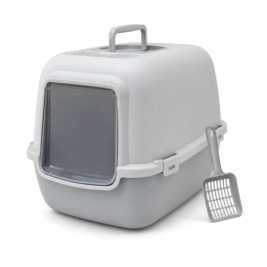 Hooded Cat Litter Box with Scoop and Odour Filter