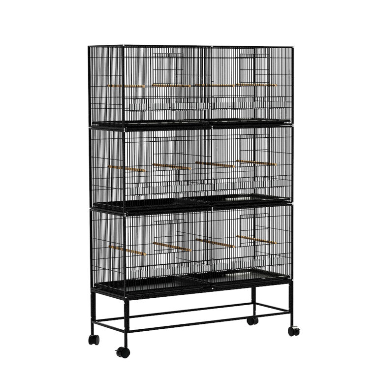 Bird Cage Aviary Large 6 Unit Galvanised Stand Alone 175cm with Wheels