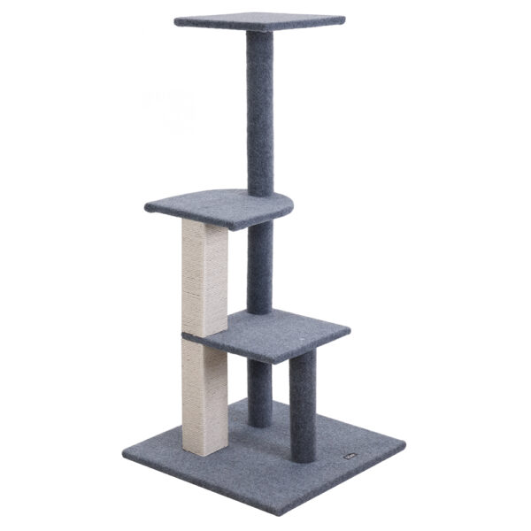 Cat Tree Tower 124cm Multi Level Scratching Post Sisal Condo Playhouse Grey