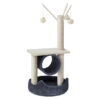 Cat Tree Condo 76cm Sisal Scratching Post Twin Level Plush Velvet Grey