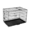 Foldable Metal Dog Cage 36 Easy Clean Tray Secure Lock Rust Resistant Black