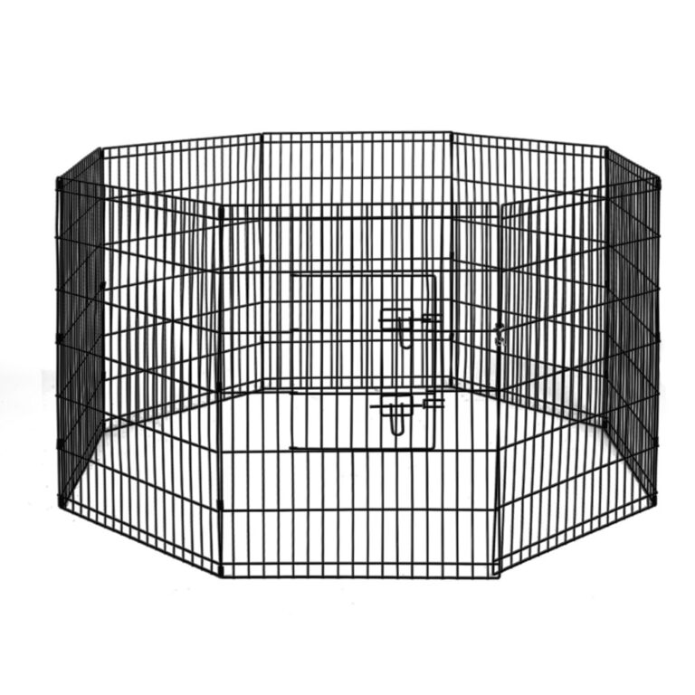 Dog Exercise Playpen 36 8 Panel Metal Pet Cage Secure Foldable Indoor/Outdoor