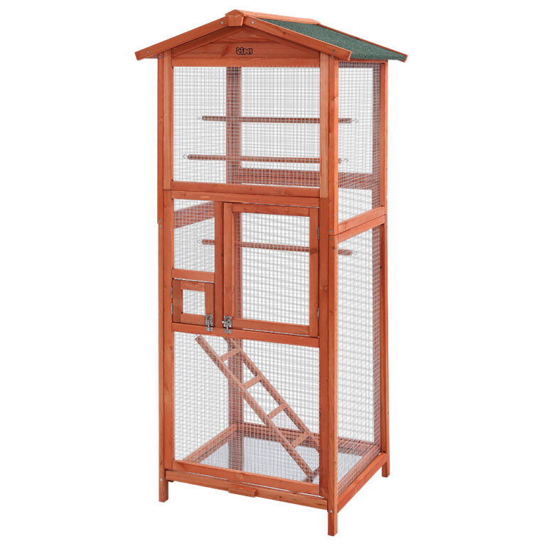 Large Wooden Bird Cage 72x60x168cm Aviary Parrot Canary Outdoor Indoor Perch