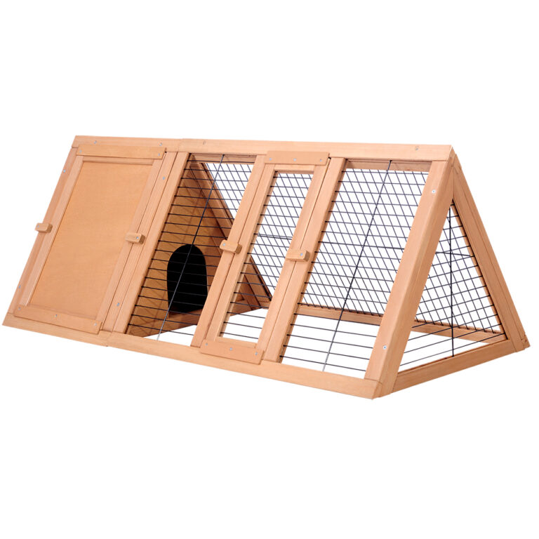 Wooden Rabbit Hutch Large Outdoor Cage 119x51x44cm Cozy Bedroom Secure Locks