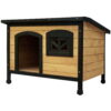 Large Wooden Dog Kennel Outdoor Indoor Waterproof Elevated Floor Pet House Cabin