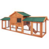 Wooden Chicken Coop Rabbit Hutch Large Outdoor Bunny House 220x44x84cm Waterproof