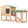 Large Wooden Pet Hutch Chicken Coop Rabbit Cage 138x44x85cm Outdoor Play Area