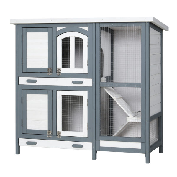 Wooden Rabbit Hutch Large 98x45x92cm Chicken Coop Cage Bunny Guinea Pig House