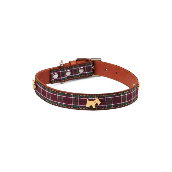 Purple Tartan Dog Collar Small