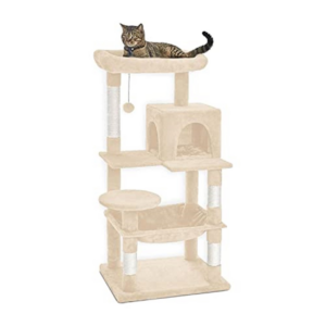 118cm Plush Cat Condo Cat Tree Beige FI-CT-171-ZZ