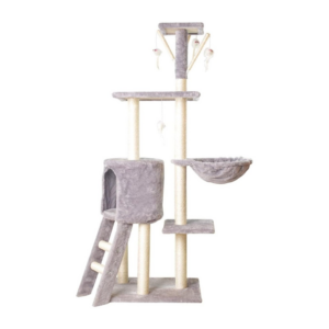 138cm 5 Layer Plush Cat Condo Cat Tree Light Grey FI-CT-160-MM