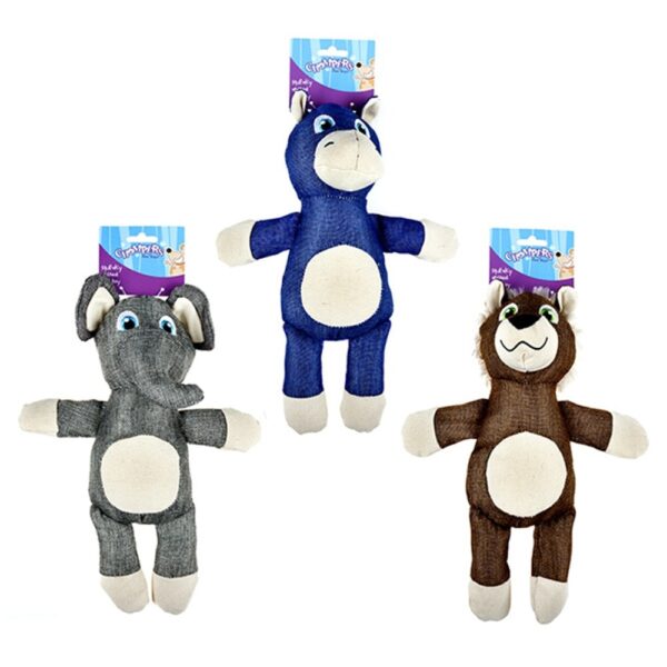 Chompers Dog Toy Animals -Donkey  Elephant   - 1 x Colour Randomly Selected