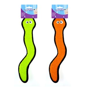 Chompers Dog Toy Colourful Worm L35cm 2 Asstd Colours 1 x Colour Randomly Selected