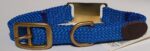 Mendota Products - ID Junior Dog Collar with Brass Tag - SIZES: 35CM   - Made in the USA - Blue