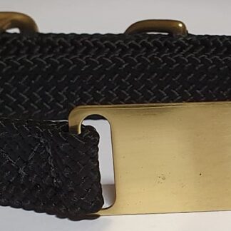 Mendota Products - ID Junior Dog Collar with Brass Tag - SIZES: 35CM   - Made in the USA - Black