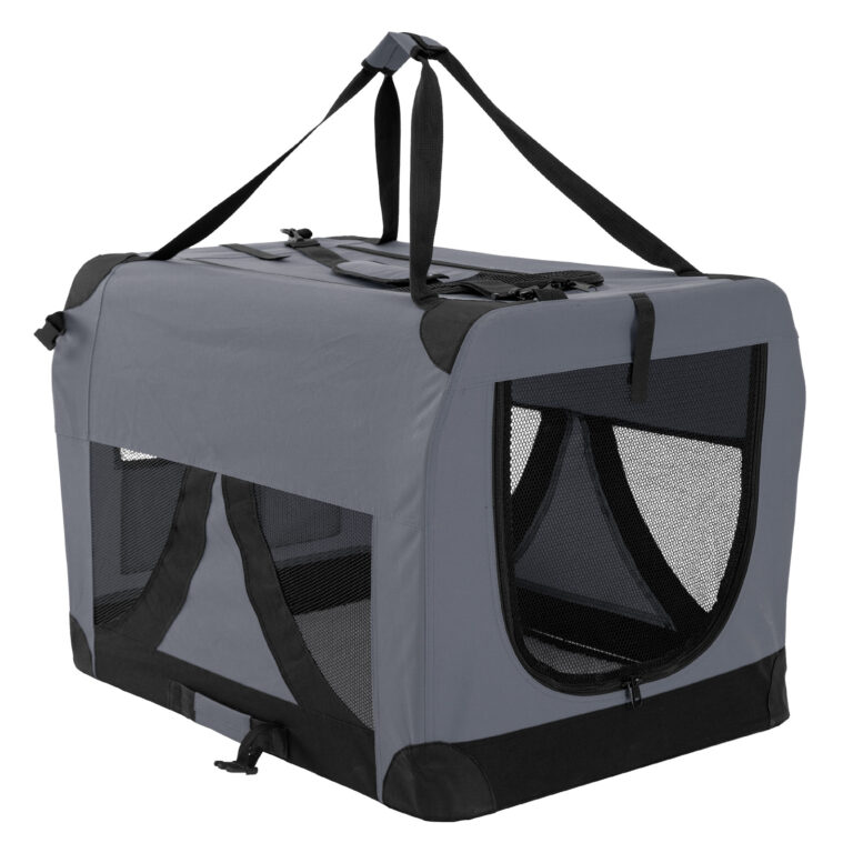 Grey Portable Soft Dog Cage Crate Carrier XXXL