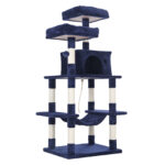 145cm Blue Cat Tree WHISKY Sisal Scratching Post Scratcher Pole Condo House Tower