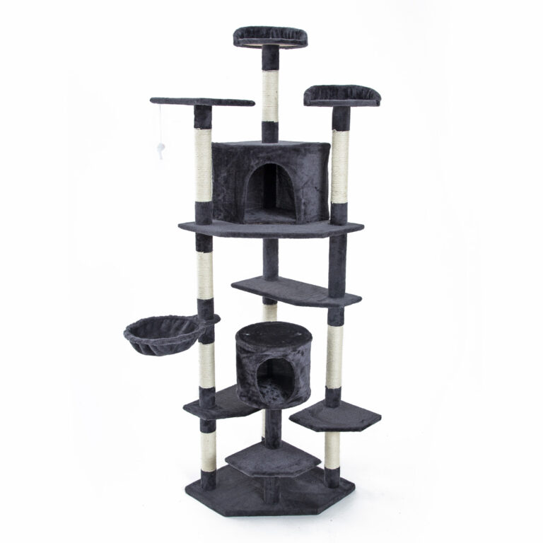 201cm Grey Cat Tree Parala Multi Level Scratcher