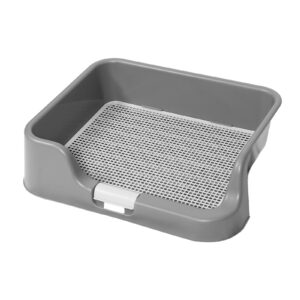 Grey Dog Pet Potty Tray Training Toilet Raised Walls T1