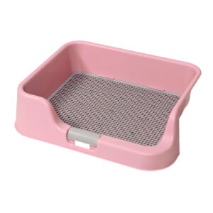 Pink Dog Pet Potty Tray Training Toilet Raised Walls T1