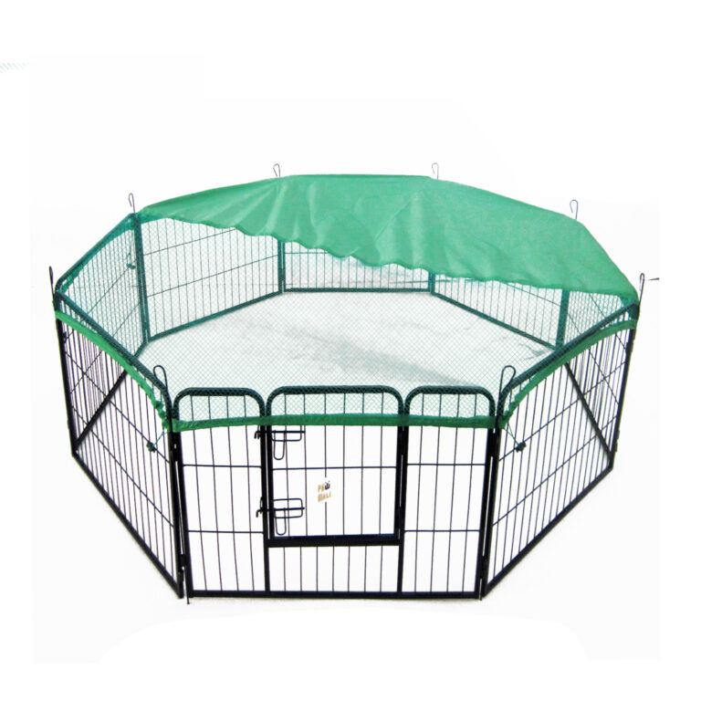 Pet Playpen Heavy Duty 31in 8 Panel Foldable Dog Cage + Cover