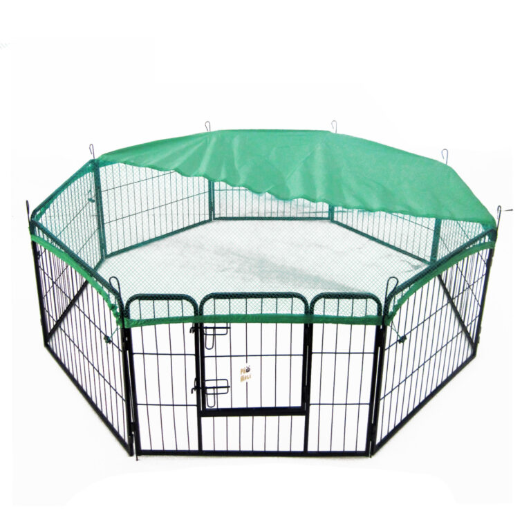 Pet Playpen Heavy Duty 32in 8 Panel Foldable Dog Cage + Cover