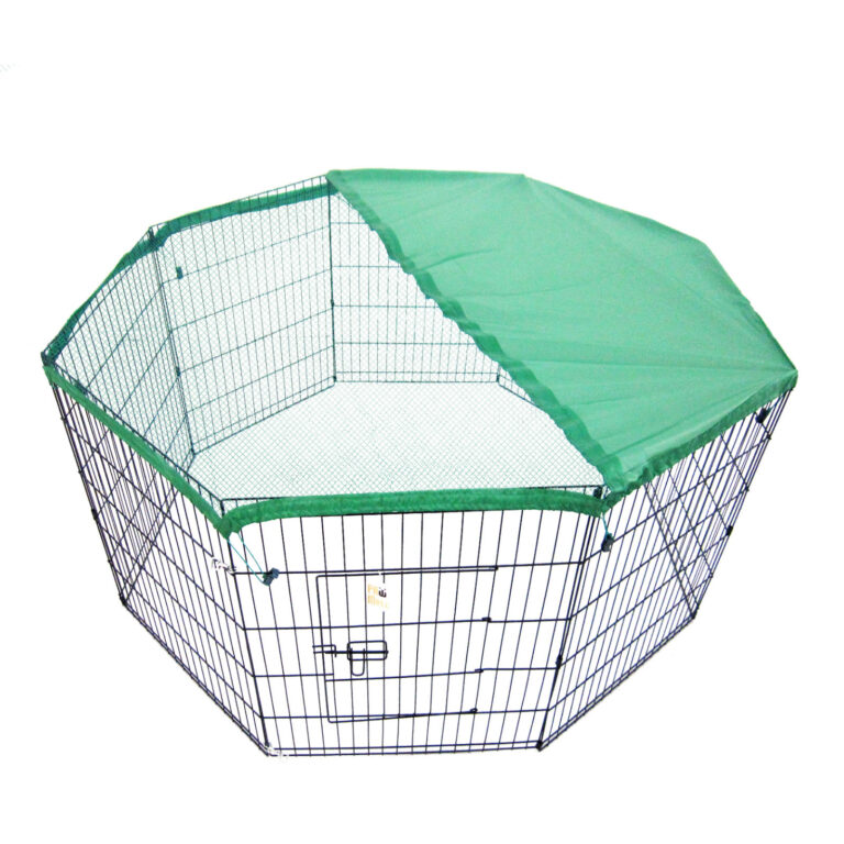 Pet Playpen 8 Panel 36in Foldable Dog Cage + Cover