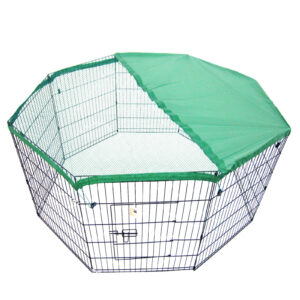 Pet Playpen 8 Panel 42in Foldable Dog Cage + Cover