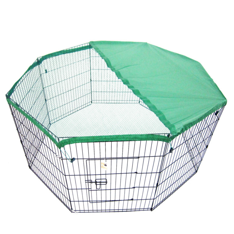 Pet Playpen 8 Panel 42in Foldable Dog Cage + Cover