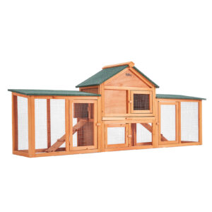 204 x 45 x 85cm Rabbit Hutch Chicken Coop 2 Storey Large Cage Run