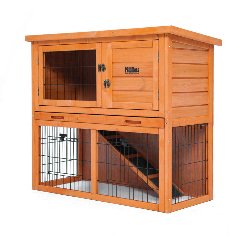 92 x 45 x 82cm Rabbit Hutch Chicken Coop 2 Storey Cage Run