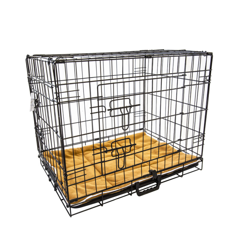 Wire Dog Cage Foldable Crate Kennel 42in with Tray + Cushion Mat Combo