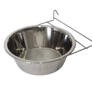 2 x Stainless Steel Pet Rabbit Bird Dog Cat Water Food Bowl Feeder Chicken Poultry Coop Cup 1.9L