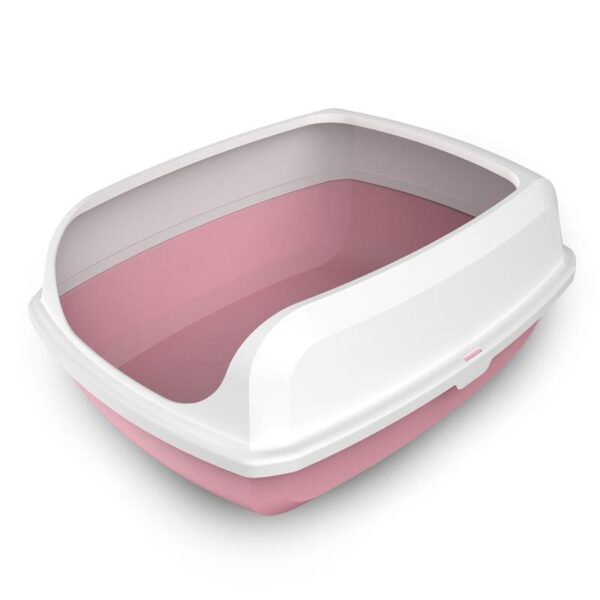 2 X Small High Side Portable Open Cat Toilet Litter Box Tray House With Scoop Pink
