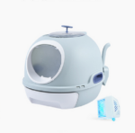 Cat Toilet Litter Box Tray House W Sky window Drawer Photocatalyst Purifier Blue