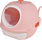 Hooded Cat Toilet Litter Box Tray House With Drawer and Scoop Pink