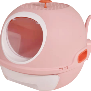 Hooded Cat Toilet Litter Box Tray House With Drawer and Scoop Pink