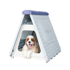 Small Foldable Plastic Pet Dog Puppy Cat House Kennel Blue