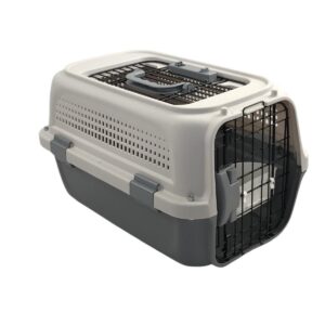 Small Dog Cat Rabbit Crate Pet Kitten Carrier Parrot Cage Grey