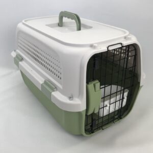 Medium Dog Cat Rabbit Crate Pet Kitten Carrier Parrot Cage Grey Green