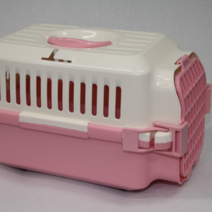 Small Dog Cat Crate Pet Carrier Rabbit Guinea Pig Cage With Tray-Pink