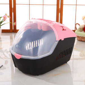 Medium Portable Travel Dog Cat Crate Pet Carrier Cage Comfort With Mat-Pink