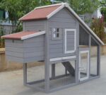 Grey Large Chicken Coop Rabbit Hutch Ferret Guinea Pig Cage Hen Chook Cat Kitten House