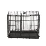 24' Collapsible Metal Dog Rabbit Crate Puppy Cage Cat Carrier With Divider