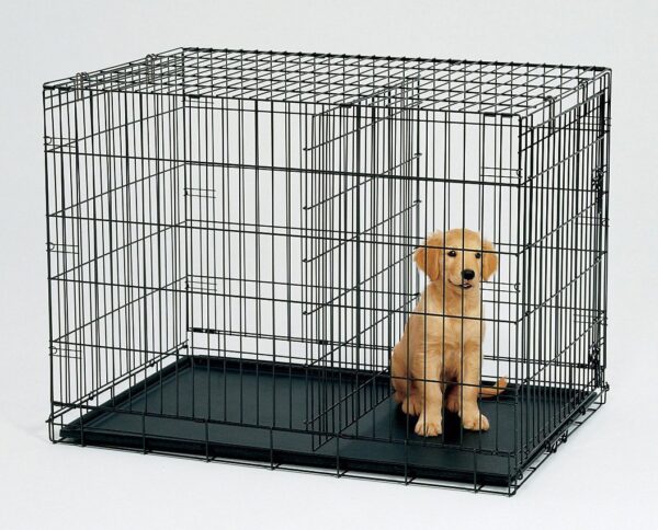 42' Collapsible Metal Dog Puppy Crate Cat Rabbit Cage With Divider