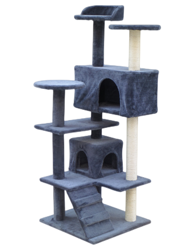 130 cm Beige Cat Scratching Post Tree Scratcher Pole-Grey