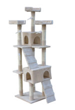 170cm Cat Scratching Post Tree Post House Tower with Ladder Furniture Beige