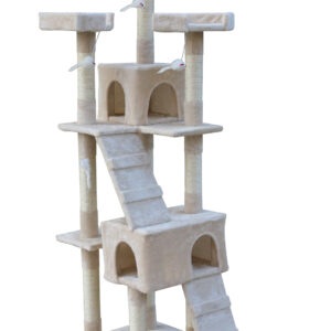 170cm Cat Scratching Post Tree Post House Tower with Ladder Furniture Beige