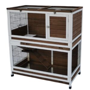 118 cm XL Double Storey Rabbit Hutch Guinea Pig Cat Cage   Ferret cage Cat W Pull Out Tray