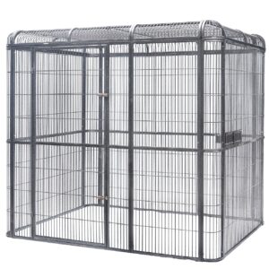 XXXXL Walk-in Bird Cat Dog Cage Pet Parrot Aviary  Perch Castor Wheel 219x158x203cm With Green Cover